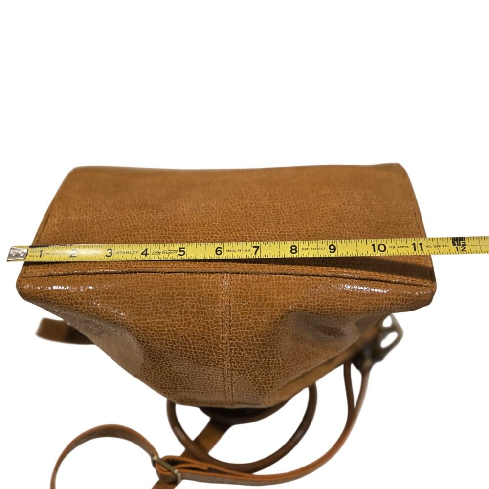 HOBO Sheila Medium Satchel Crossbody Tan Crackle Print Leather Zip Top Bag - Picture 3 of 12